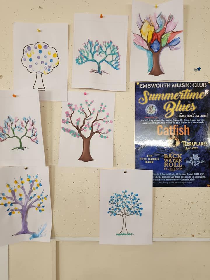 Drawings from a community event at Emsworth Sports & Social Club